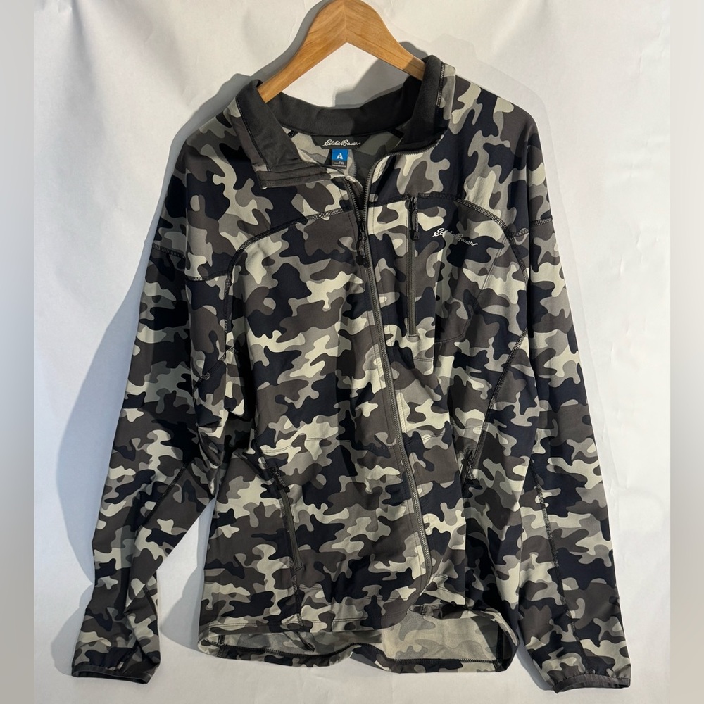 Eddie Bauer Black and Gray Camo Jacket, XLT, Never Worn